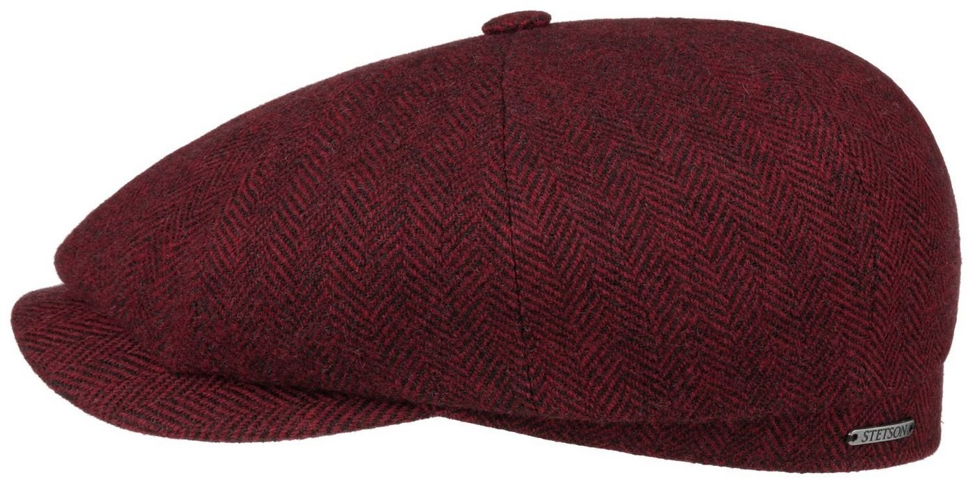 Stetson Schiebermütze Hatteras 100% Wolle mit Fischgrät-Muster rot 56/M