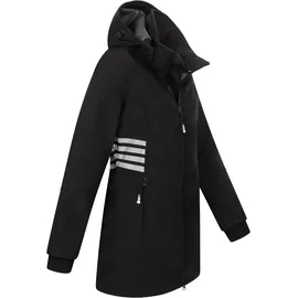 Arctic Seven Damen, Softshelljacke (XS-5XL) mit Kapuze abnehmbar - Wasserabweisend, Atmungsaktiv, Fleece innen, Warme Jacke Frauen - AS-305 XL, schwarz, - XL