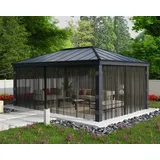 CANOPIA Pavillonseitenteil PALRAM - CANOPIA "Dallas Garden Gazebo Netting Set", grau, B:533cm H:212cm, Polyester, Pavillonseitenteile, mit Reißverschluß und Clips