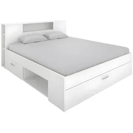 vente-unique Bett mit Stauraum & Schubladen - 160 x 200 cm - Weiß - Leandre