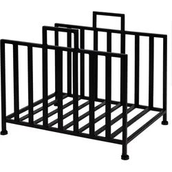 Kaminholzständer GRID Metall schwarz - Feuerholz Regal Kaminholz Holzablage 41x31x35cm