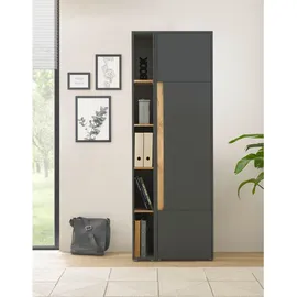 furn.design Aktenschrank Set Center matt und Wotan Eiche Büro Schrank 5 OH 10 Fächer, - Grau