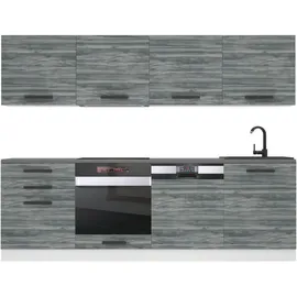 Belini Küchenzeile Alice 240 cm Grau