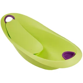 KEEEPER Hippo Ergonomische Babywanne mit Softgriff, Stöpsel und anatomisch geformten Badesitz, Ab 0 bis ca. 6 Monate, Natalia, Grün