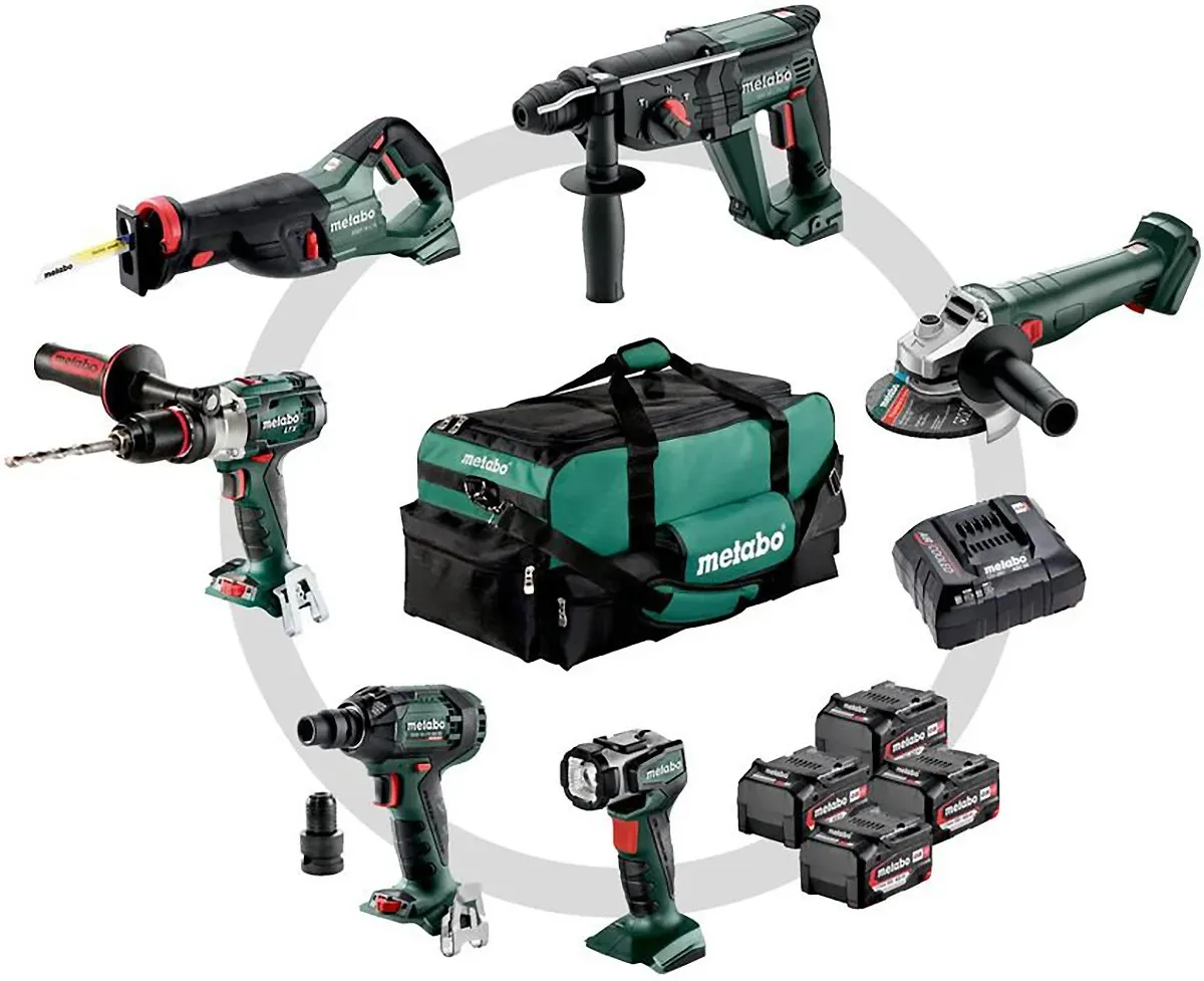 Metabo Akku Combo Set Bauhandwerk 6.1 SB 18 LTX Impuls + KH 18 LTX 24 + W 18 L 9-125 Quick + SSEP 18 - 685211000