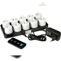 Duni LED Set Moving Flame 10 Stück Weiß
