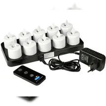 Duni LED Set Moving Flame 10 Stück Weiß