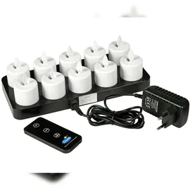 Duni LED Set Moving Flame 10 Stück Weiß