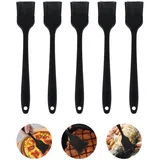 ChAusa 5 Stück Backpinsel Silikon 21 * 3.5 cm Silikonpinsel Küche,Pinsel Küche,Küchenpinsel,Öl Backbürsten Hitzebeständige,BBQ Pinsel für Grillen,Gebäck,Rühren,Backen,Kochen(Schwarz)