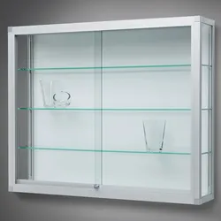 Glas Wandvitrine mit Schiebetüren abschließbar