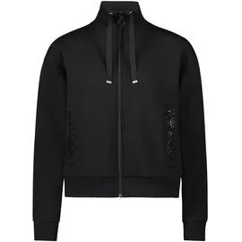 Betty Barclay Sweatjacke BETTY BARCLAY "Damen mit Rippenstruktur", Damen, Gr. 42, schwarz, Sweatware, Obermaterial: 54% Viskose, 40% Polyester, 6% Elasthan, figurumspielend normal, Sweatjacken Sweatjacke