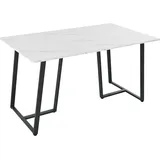 Esstisch 140X80Cm, Marmor-Muster, Stabilität & Design Für 4-6 Personen, Metallra