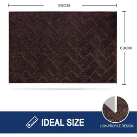 FCSDETAIL Fußmatte 60x90cm Dunkelbraun rutschfest waschbar