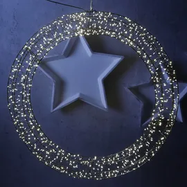 MARELIDA XXL LED Lichtkranz Türkranz Weihnachtskranz 60cm 1800LED Timer Innen/Außen