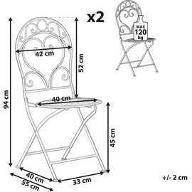 Beliani Albinia Gartenstuhl 2er Set 0 x 0 x 0 cm rosa