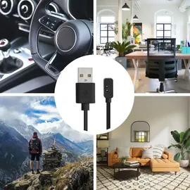 kwmobile USB Kabel Charger kompatibel mit Xiaomi Redmi Watch 2 Lite/Redmi Watch 3 / Band 7 Pro Ladekabel / Smart Watch Ersatzkabel / Fitnesstracker Aufladekabel in Schwarz