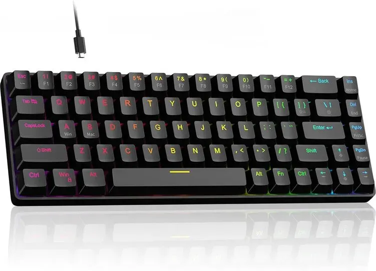 MageGee 60 % Rapid Trigger Gaming-Tastatur, 8000 Hz Polling-Rate, Hall-Effekt-Magnetschalter, einstellbarer Auslösepunkt, Hot-Swappable, RGB-Hintergrundbeleuchtung, kabelgebundene Tastatur mit Pfeiltasten, für Windows/PC/Mac, Schwarz