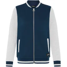 Oxmo Sweatjacke OXMO "Trainingsjacke OXOnana", Damen, Gr. S, blau (insignia blau), Obermaterial: 80% Polyester PES. 20% Baumwolle CO., Sweatjacken Sweatjacke