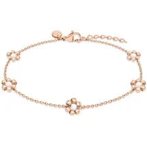s.Oliver Anklet - Elegante Fußkette aus poliertem Edelstahl - roségold - Rolokette verstellbar bis 27 cm - wasserfest & hautfreundlich