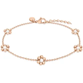 s.Oliver Anklet - Elegante Fußkette aus poliertem Edelstahl - roségold - Rolokette verstellbar bis 27 cm - wasserfest & hautfreundlich