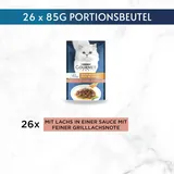 Katzenfutter Nassfutter Lachs 26x85g Gourmet Perle in Sauce, Tiernahrung