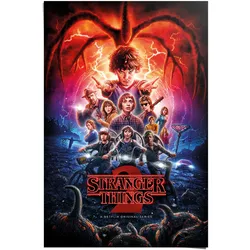 Poster REINDERS "Poster Stranger Things Netflix", rot (farbe bild(er): rot), B:61cm H:91,5cm, Papier, Bilder