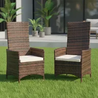 Relaxsessel Polyrattan Garten verstellbar Gartenmöbel Balkon Sitzmöbel 2er Set