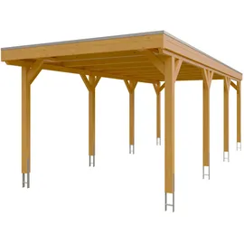 SKANHOLZ Carport Grunewald 3,21 x 7,96 m eiche hell inkl. EPDM-Dach