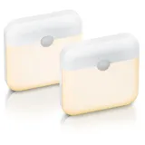 Brandson - 2 x LED Nachtlicht mit Bewegungsmelder - mit Akku - Lichtsensor - – PIR Infrarotsensor Bewegungssensor – Sensoreinheit 120° - mit 20 sec. Timer – Set