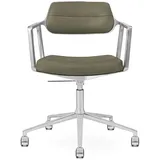 Bürodrehstuhl Vipp 453+ Vipp Bezug Anilinleder bosco grün, Designer Vipp Design, 67x70-77.5x67 cm