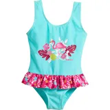 Playshoes UV-Schutz Badeanzug Mädchen Schwimmanzug Badebekleidung, Flamingo 74/80