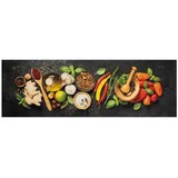 vidaXL Küchenteppich Waschbar Gewürze 60x180 cm Samt