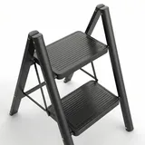 Trittleiter Klappbare Trittleiter mit breitem, rutschfestem Pedal, Tritthocker mit 150 kg Tragkraft, Zuhause, Speisekammer, Innen- und Außenbereich (2 Stufen)