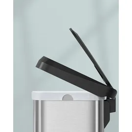 Songmics Mülleimer 50 l Silbern-Schwarz