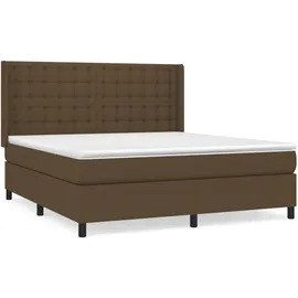 vidaXL Boxspringbett mit Matratze Dunkelbraun 180x200 cm Stoff