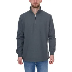 SANTINO Alex Herren schlichter Troyer-Pullover Herbst-Pulli mit Baumwollanteil Freizeit-Pullover Dunkelgrau - XL