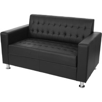 Mendler 2er Sofa Kunda, Couch Loungesofa, Kunstleder, Metall-F√o√üe ~ schwarz