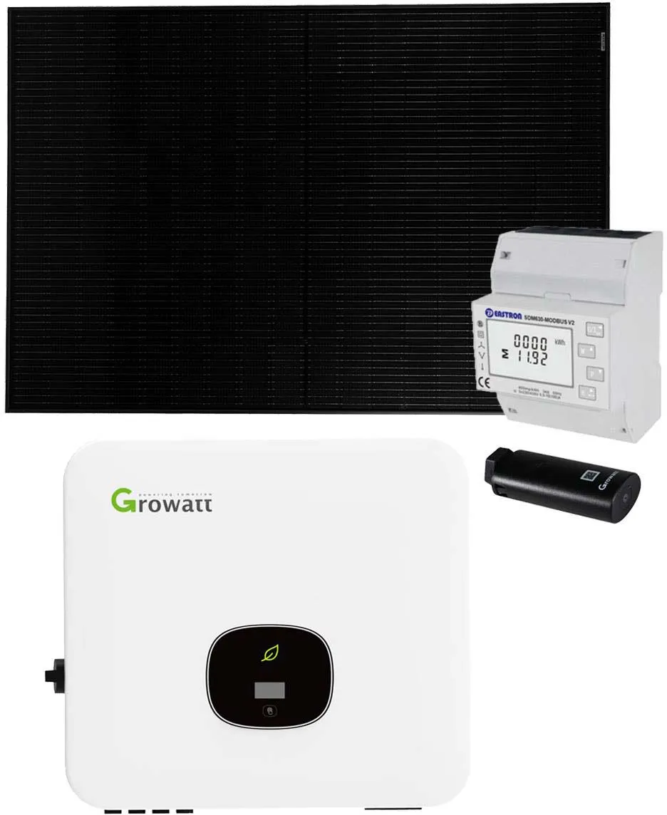 Growatt 9kWp Glas 0% MwSt §12 III UstG Glas PV-Anlage ohne Speicher mit Growatt ...