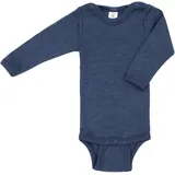 Engel Naturtextilien Engel Baby Langarm-Body mit Druckverschluss aus Wolle / Seide Marine 62/68