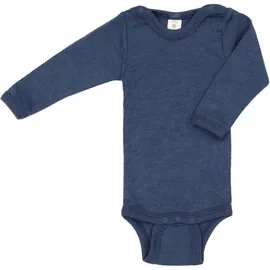 Engel Naturtextilien Engel Baby Langarm-Body mit Druckverschluss aus Wolle / Seide Marine 62/68