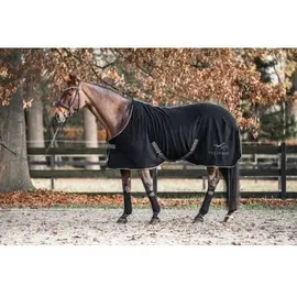 Equinate Abschwitzdecke Nevada aus Fleece mit Widerristpolster und Kreuzbegurtung schwarz