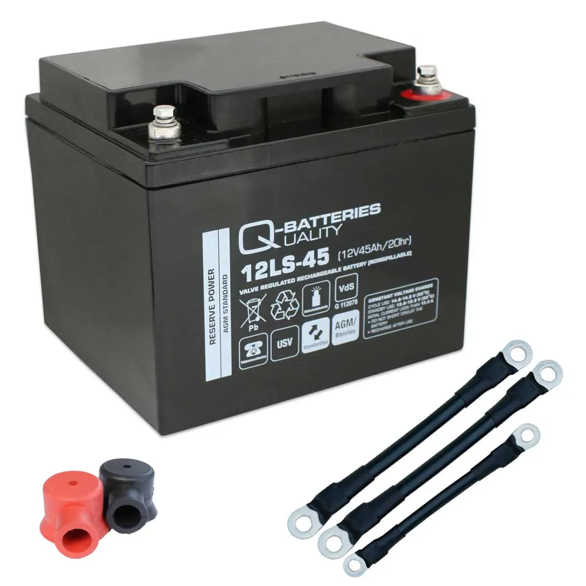 Q-Batteries 216V-Anlage 18 x 12LS-45 für Sicherheitsbeleuchtung Inkl. Zubehör un...