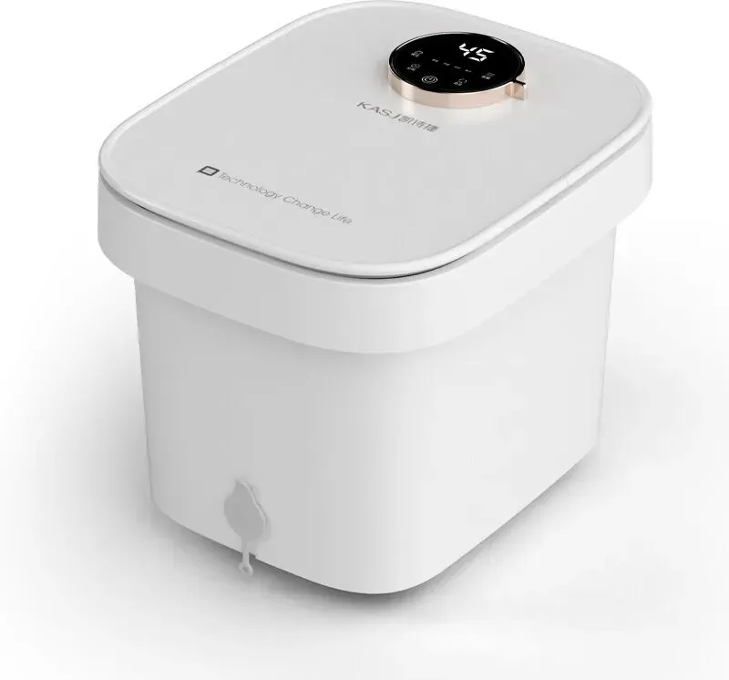 KASJ T6 Fußbad-Wanne mit Automatischer Massage, Konstant-Temperatur-Heizung, Abnehmbar & Waschbar, Weiß