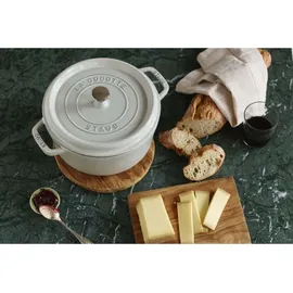 Staub Cocotte 24 cm rund weisser trüffel