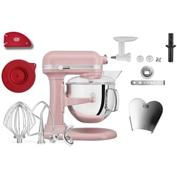 KitchenAid Küchenmaschine 5KSM7580XEDR Set inkl Spülmaschinenfesten Rührelmenten und 5 Zubehören, 500 W rosa