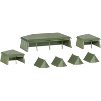 HERPA 745826 – 7-teiliges Militär Zelte Set, Armee, Soldaten, Military, Bausatz, Modellbau, Miniaturmodelle, Zubehör, Kunststoff - Maßstab 1:87