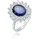 Elli Ring 925 Sterling Silber Cocktailring in Blau | Gr.: 52