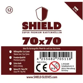 happyshops Shield 12 - 100 Super Premium Kartenhüllen für Kartengröße 70 x 70 mm