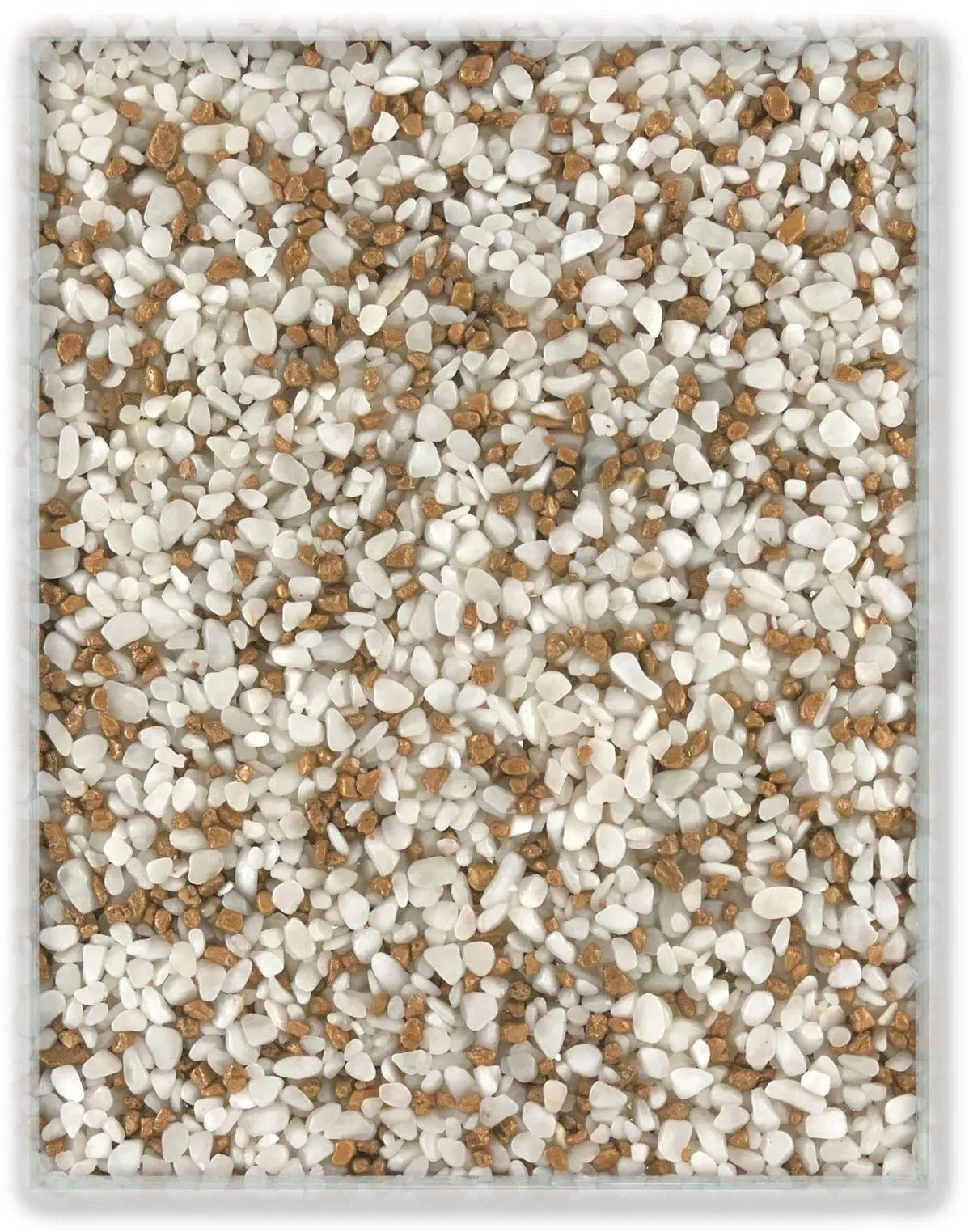Terralith Farbmuster Metallic Steinteppich -metallic mix 400-, Körnung: mittel (4-6 mm)