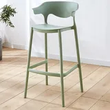 DIBAKO Kunststoff Barstuhl Barhocker 65cm 75 cm Tresenhocker Stapelbar Hocker Küchenstuhl Mit Lehne Bistrohocker Küchenstühle Für Bistro Café Küche (Color : 30inch(75cm), Size : Green)